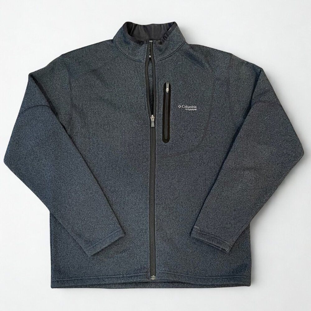 Columbia Titanium Men's Full Zip Sweater Fleece Jacket, Charcoal Gray, Size L